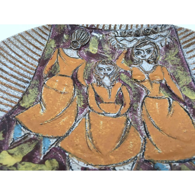 1950s Italian Handcrafted Art Studio Pottery Plate For Sale - Image 5 of 7