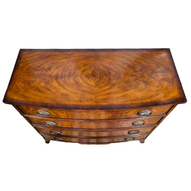 English Vintage English Regency Style Carved Walnut Commode Chest by Theodore Alexander For Sale - Image 3 of 18