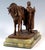 Excellent bronze sculpture: depiction of the noble hero parsifal with cloak and large sword standing in front of his...