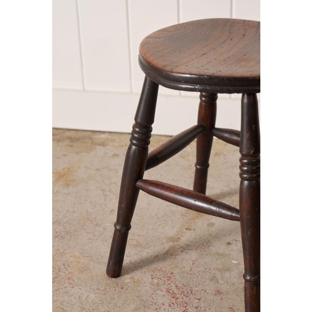 19th Century Oak Joint Stool With Stretchers For Sale - Image 4 of 6