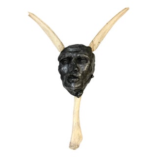 Tribal Mask Wall Sculpture by China Marks, American, b 1942 For Sale