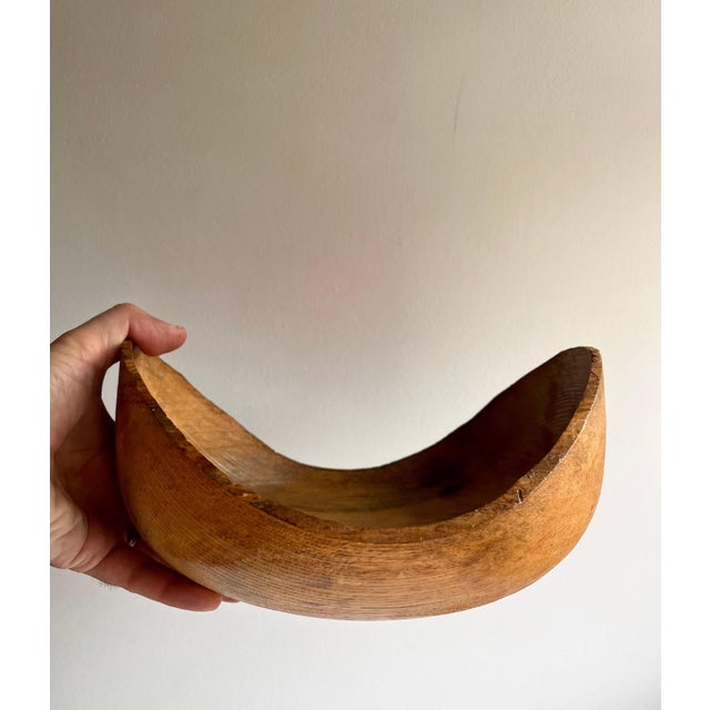 Late 20th Century Rustic Ash Wood Bowl with Natural Edge For Sale In Philadelphia - Image 6 of 12