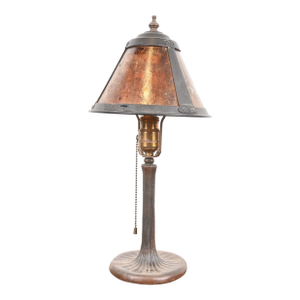 Handel Antique Arts & Crafts Bronze Table Lamp With Mica Shade