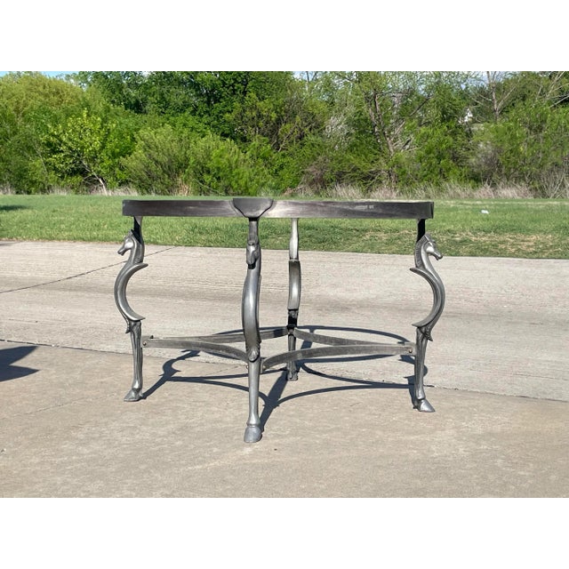 Modern Jansen Style Cast Steel Horse Center Table For Sale - Image 3 of 11