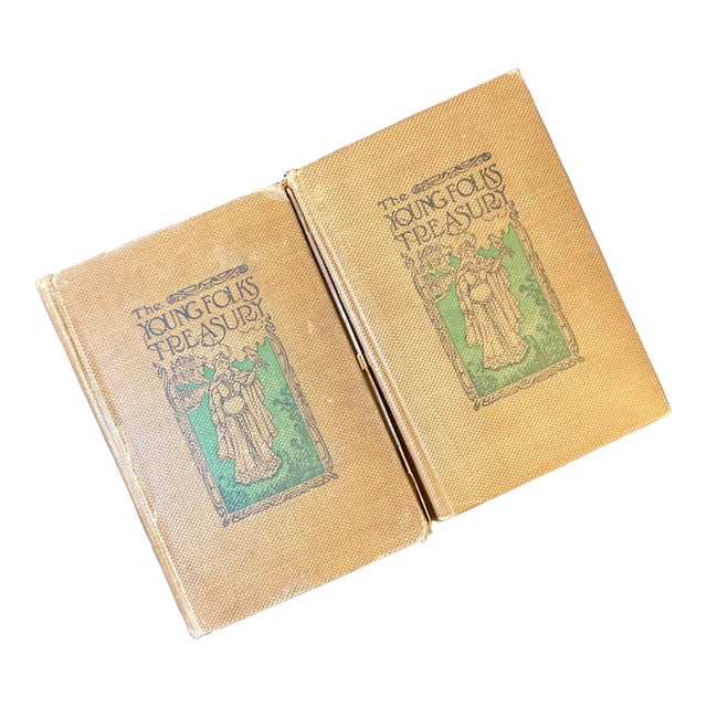 A Pair of the Young Folks Treasury Volume I & Ii; Circa 1917 - Set of 2 For Sale
