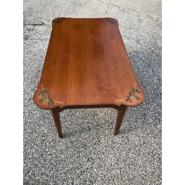 20th Century Traditional L. Hitchcock Inlaid Maple Coffee Table Chairish