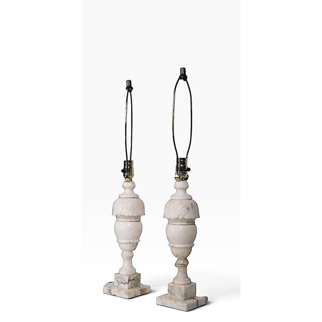Vintage Alabaster Table Lamps - a Pair For Sale - Image 13 of 13