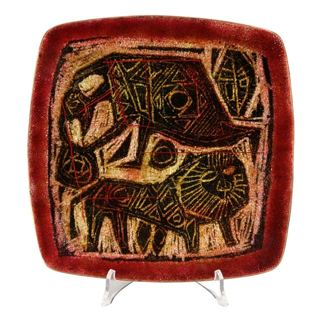 Copper and Enamel Plate attributed to Studio Del Campo, Turin, Italy For Sale