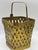 Mid-Century Modern Large Vintage Woven Brass Basket Handled Basket For Sale - Image 3 of 12