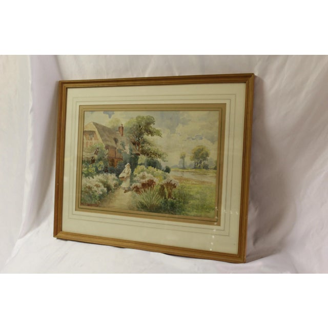 Drawing/Sketching Materials Antique W. Muncaster English Country Scene Watercolor, Framed and Signed For Sale - Image 7 of 7