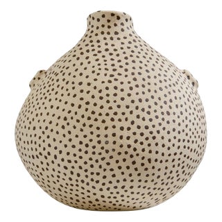 The Tetraodon Beige Sandstone Vase by Lou Thomas For Sale
