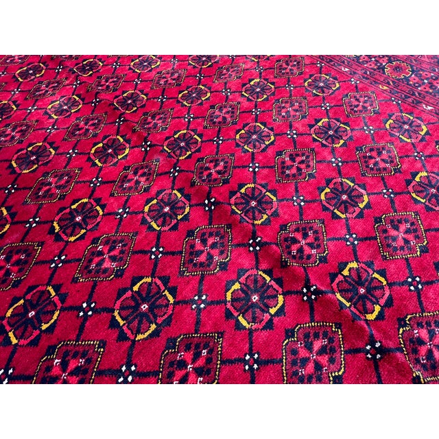 Vintage Afghan Ersari Gülli Gol All-Over Flower Gul Tribal Rug - 10'3" X 7'0" For Sale - Image 12 of 13