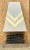 Wood Vintage Boho Chevron Brass and Chrome Faux Fireplace For Sale - Image 7 of 10