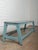 Vintage Blue Painted Rustic Farmhouse Wooden Bench For Sale - Image 4 of 5
