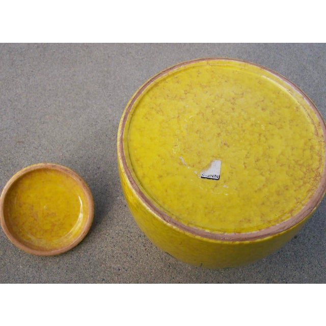Vintage I. Magnin Original 1960s 1970s Yellow Southwest Style Art Pottery For Sale - Image 4 of 4