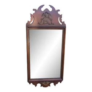 Kindel Federal Style Eagle and Parcel Gilt Decorated Mahogany Frame Mirror