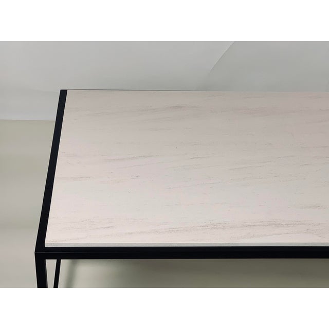 Chic Large 'Diagramme' Limestone Coffee Table by Design Frères For Sale - Image 9 of 10