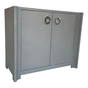Villa & House Gray Sanded Linen Audrey Bar Cabinet