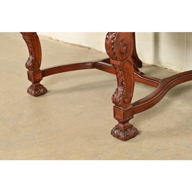 R. J. Horner Style Antique Renaissance Revival Carved Walnut Armchairs | Pair For Sale - Image 10 of 14