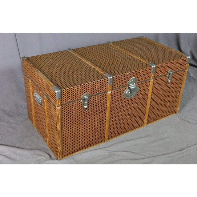 Vintage Faux Leather Trunk, 20th-Century For Sale - Image 9 of 10