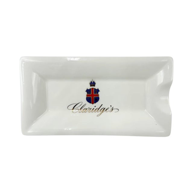 Vintage Claridge's Hotel London Porcelain Ashtray For Sale - Image 4 of 8