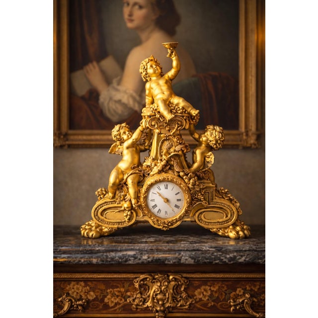 This impressive 19th-century French Louis XVI Revival mantel clock, dating to approximately 1860–1880, combines richly...