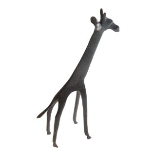 Vintage Dark Bronze African Giraffe For Sale