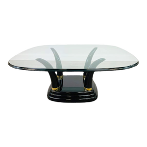 Late 20th Century Henredon Faux Elephant Tusk Glass Top Coffee Table