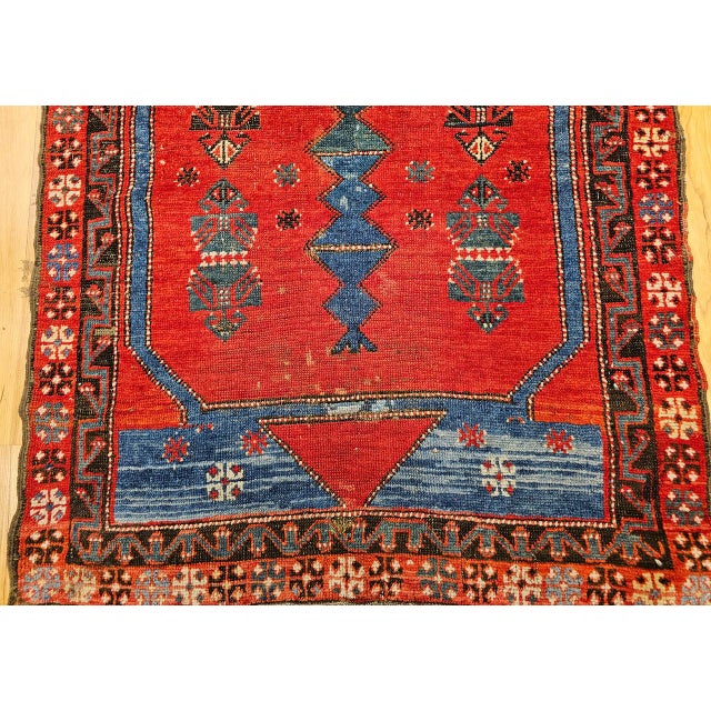 19th Century Handwoven Anatolian Village Rug. Handwoven Prayer Design, 3' x 5' For Sale - Image 13 of 18