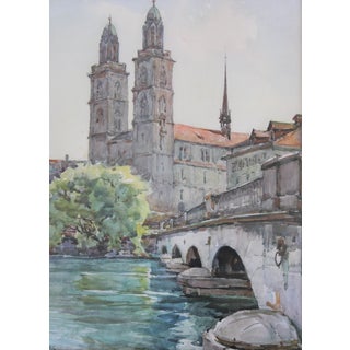 Nicolas Markovitch Lithograph Zurich, Grossmunster For Sale
