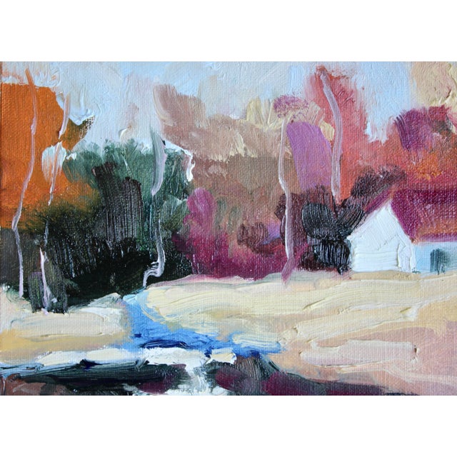 Beige Modern Impressionist Landscape Oil Original Art For Sale - Image 8 of 10