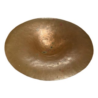 Rustic Vintage Copper Bowl With Patina For Sale