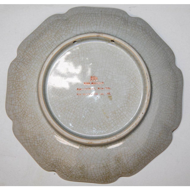 Late 20th Century Vintage Famille Rose Porcelain Plate With Birds and Flowers Hand Painted Decor For Sale - Image 5 of 11