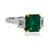 Contemporary Late 20th Century Platinum Emerald Ring, Size 5 For Sale - Image 3 of 5