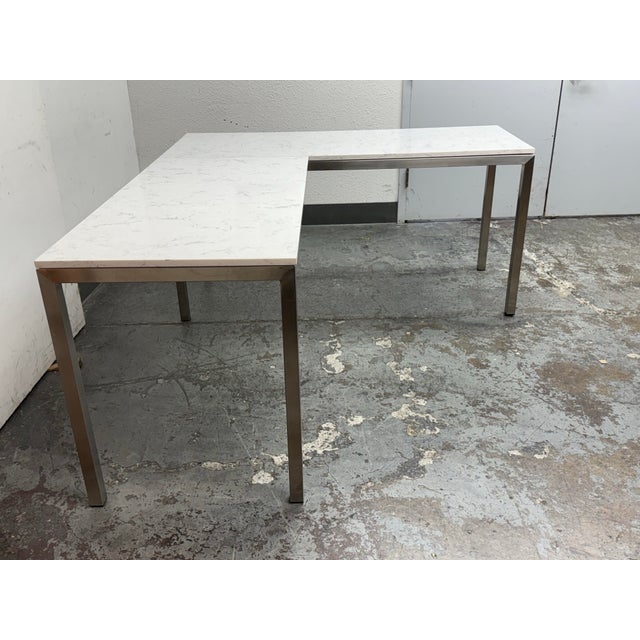 Room & Board Room & Board Portica Marble Top Desk + Return For Sale - Image 4 of 12