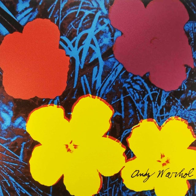 Andy warhol "flowers" limited edition lithograph by cmoa. limited edition lithograph n 115/500 - numbers signed in pencil....