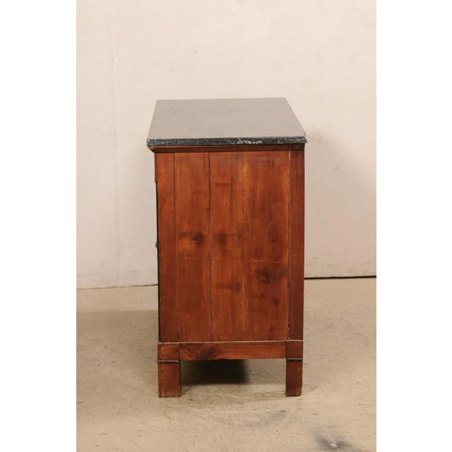 19th Century 19th C. Neoclassical French Commode W/Marble Top & Brass Lion Head Drawer Pulls For Sale - Image 5 of 12