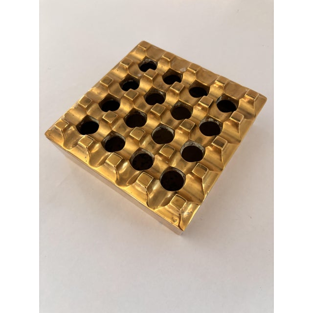 Metal Vintage Ultima 15 Ashtray in Brass by Holger Bäckström and Bo Ljungberg, 1970s For Sale - Image 7 of 12