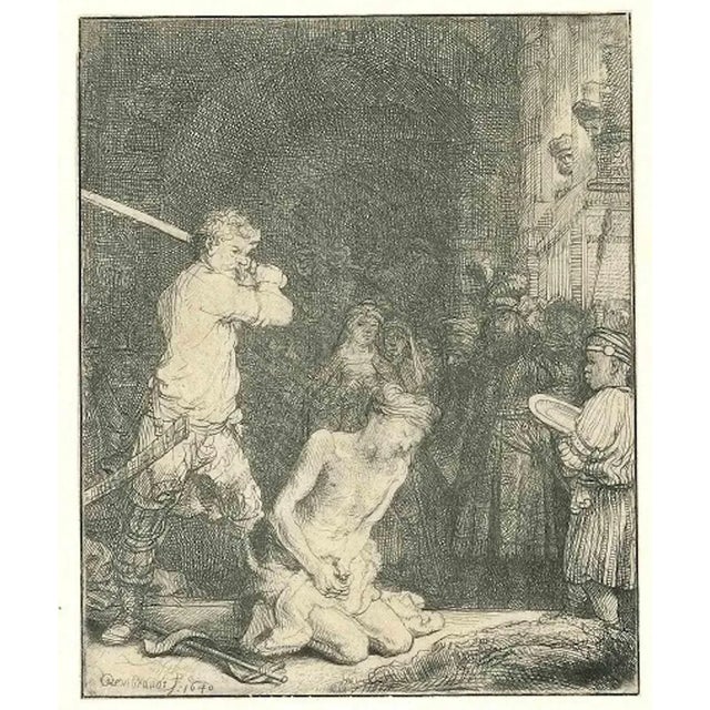 Rembrandt van Rijn, The Beheading of St. John the Baptist, Etching, 1640 For Sale - Image 3 of 3