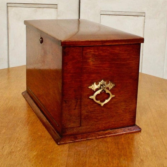 Antique Victorian Oak Fitted Stationery Box with Writing Slope, 1890 For Sale - Image 6 of 13