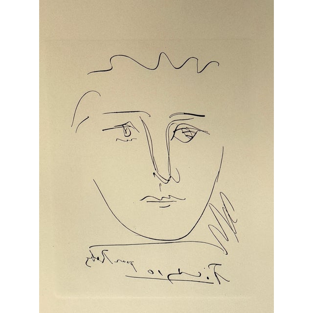 Mid-Century Modern 1960s Original Pablo Picasso Etching "Pour Roby" (L'Age De Soleil) Authenticated, Framed For Sale - Image 3 of 6