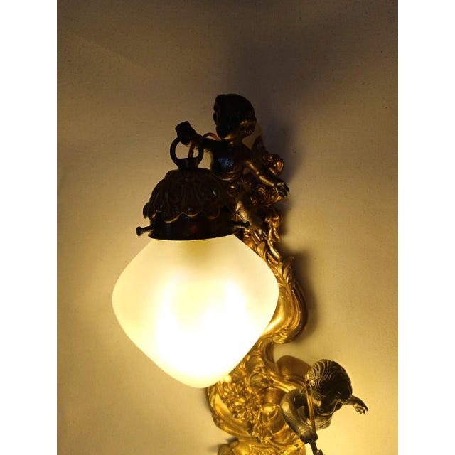 Large Vintage Napoleon III Style Wall Light, 1950s For Sale - Image 9 of 17
