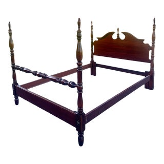 Late 20th Century Cherry Four Poster Traditional Queen / Full Size Bed For Sale