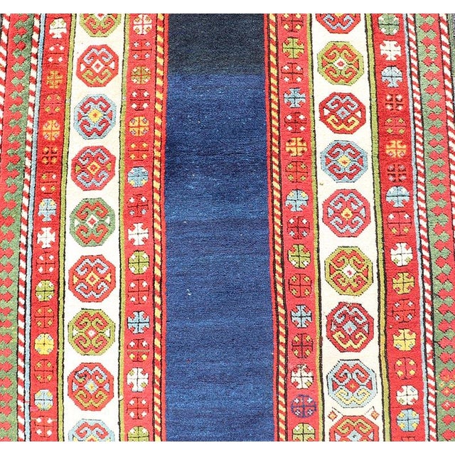 Blue Antique Talish Caucasian Runner in Red, Cream and Blue 3'3 X 8'5 For Sale - Image 8 of 12