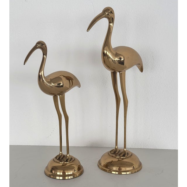 Hollywood Regency Vintage Italian Brass Cranes, 1970s, Set of 2 For Sale - Image 3 of 13