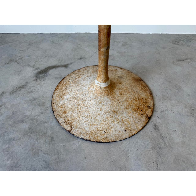 Vintage Tulip Metal Base Dining Table With Italian Travertine Top – Outdoor For Sale - Image 10 of 12