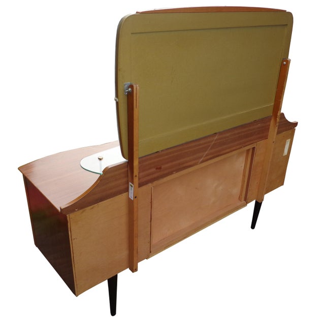 Wood Mid-Century Modern Vanity Dresser with Mirror For Sale - Image 7 of 8