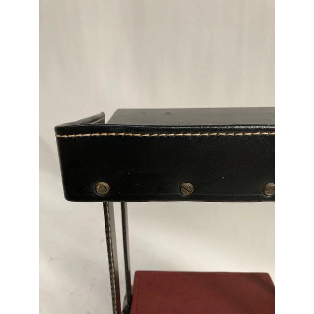 1950s Leather-Covered Nightstand by Jacques Adnet For Sale - Image 5 of 8