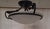 Vintage Ceiling Lamp with White Marbled Glass Shade in a Black Metal Mount by Honsel, 2000s, in Very Good conditions....