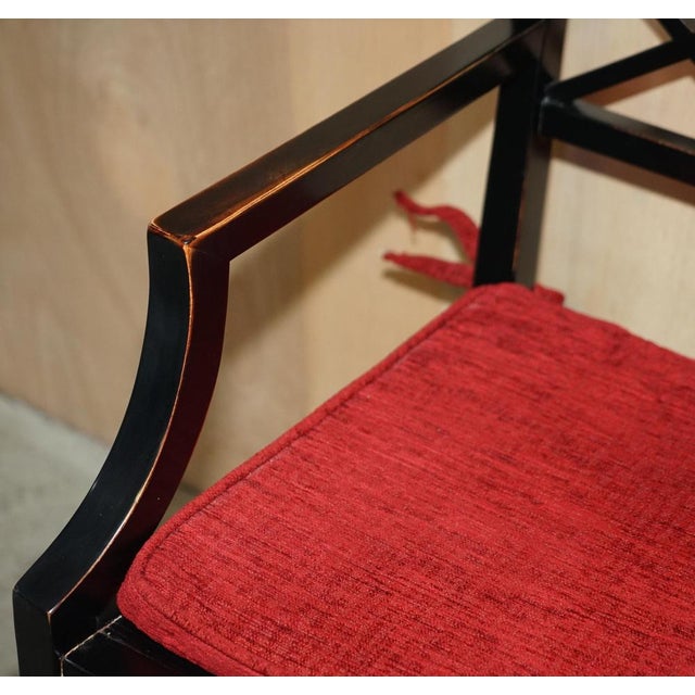 Wood Vintage Chinese Ebonised Side Chairs, Set of 2 For Sale - Image 7 of 18